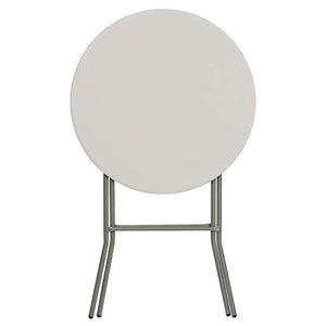 ' Round Granite White Plastic Table